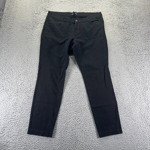 Gap City Pant Women 12 Black Cotton Chino Straight Stretch Preppy Classic Career